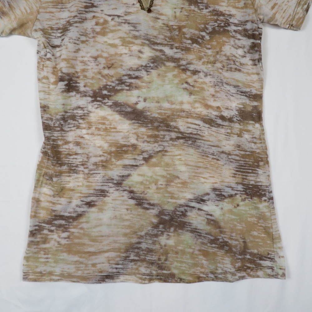 Great‎ White T Company Tunic Top Women's Short Sleeve Brown Beige Patterned - Picture 5 of 8